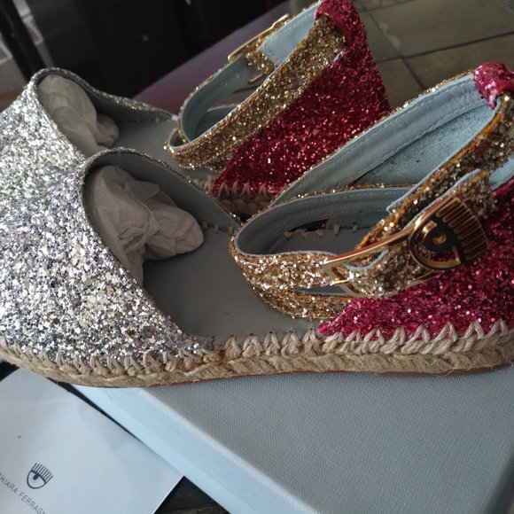 Chiara Ferragni Leather Espadrilles Sandals Sz 9US - Picture 2 of 6